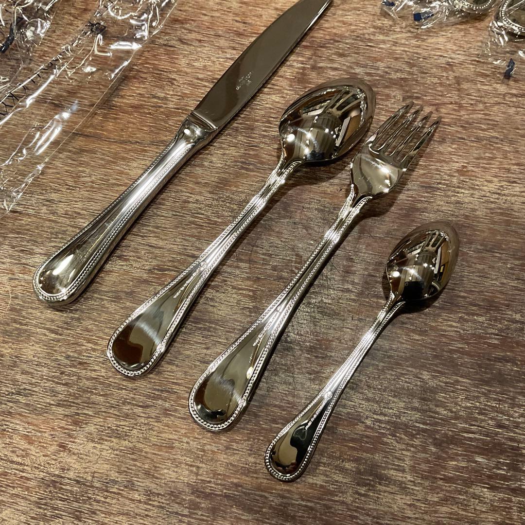 高品質！18ー10ラッキーウッド LUCKYWOOD カトラリーセット 24本