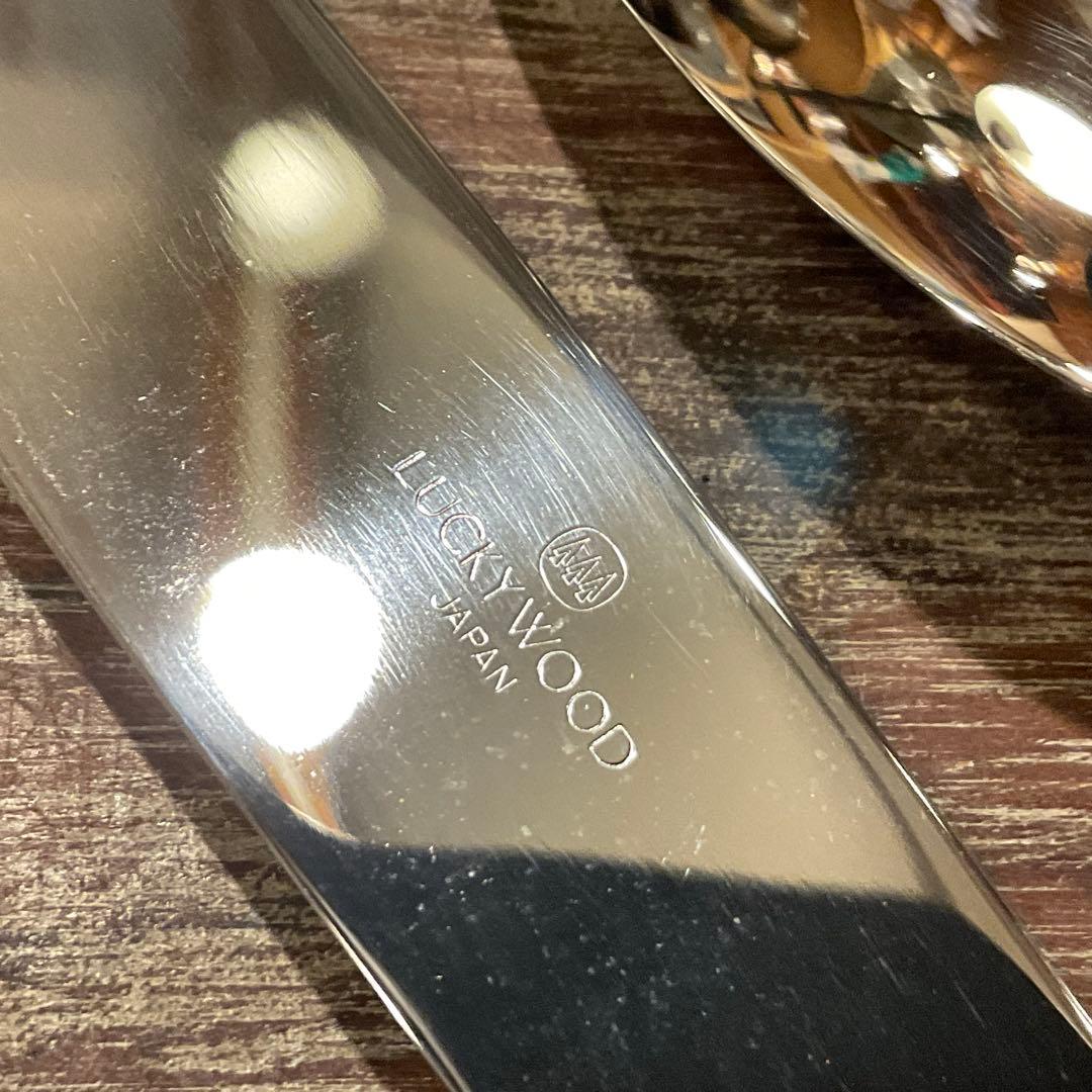 高品質！18ー10ラッキーウッド LUCKYWOOD カトラリーセット 24本