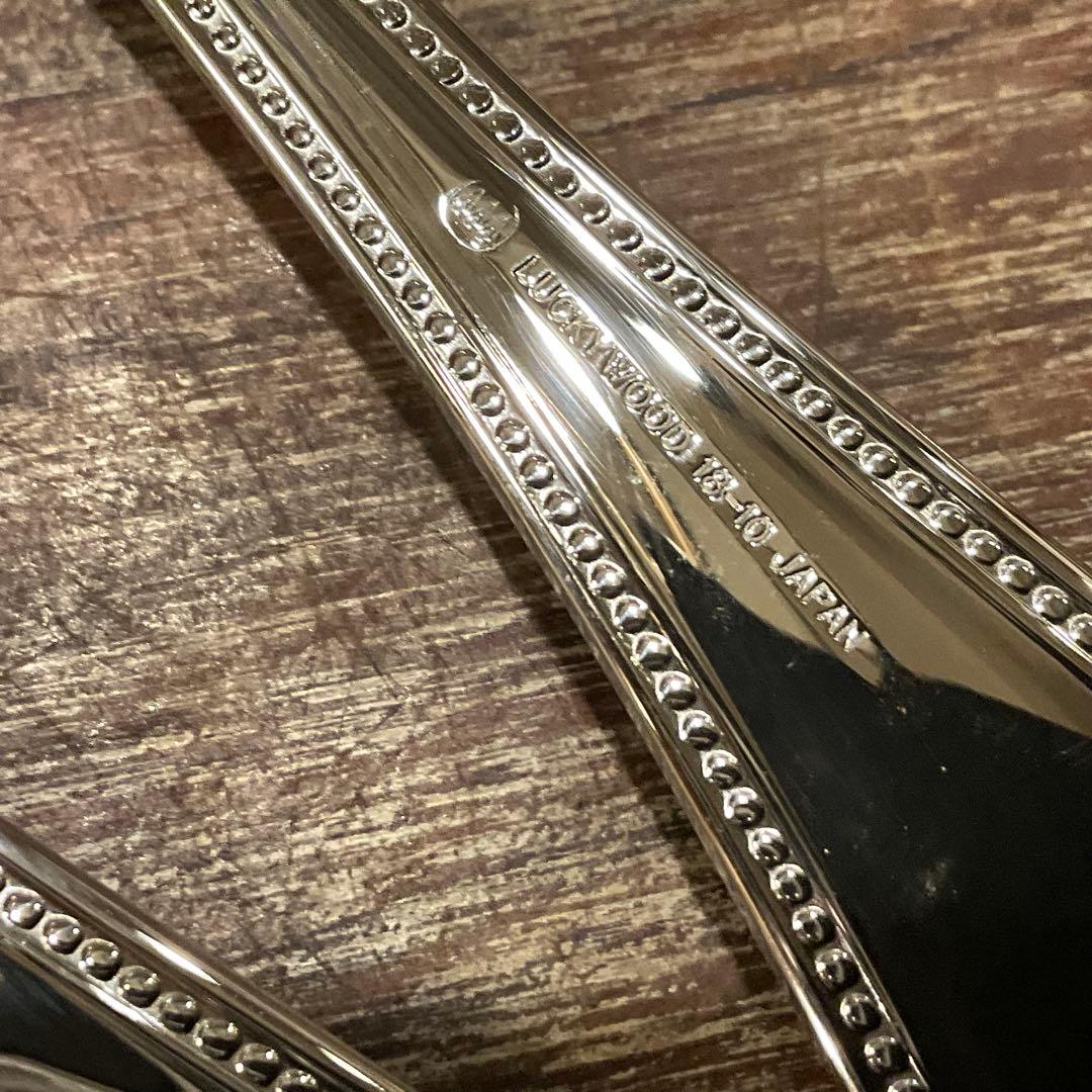 高品質！18ー10ラッキーウッド LUCKYWOOD カトラリーセット 24本