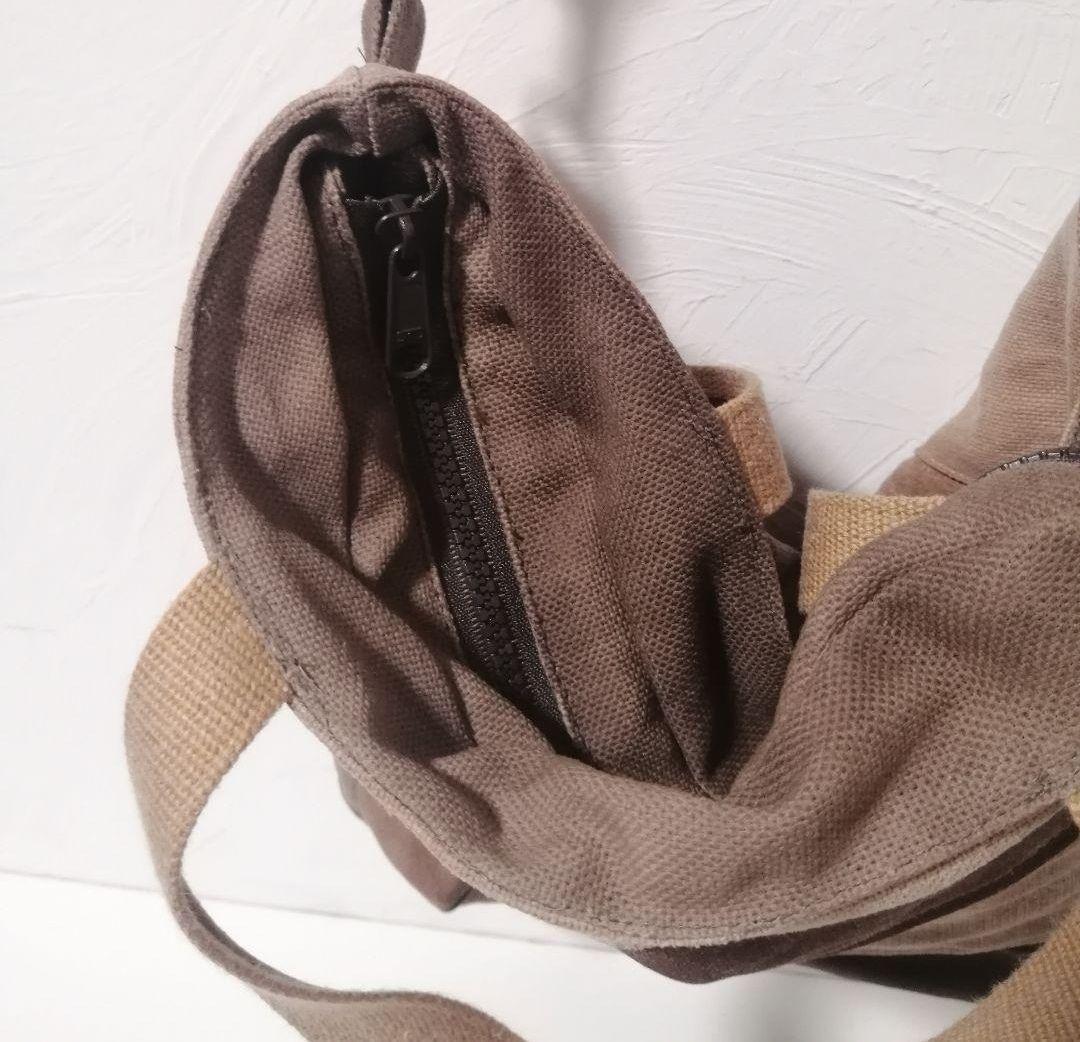 柿渋染め酒袋 古布リメイク A4対応 2wayトートバッグ 斜めがけ可