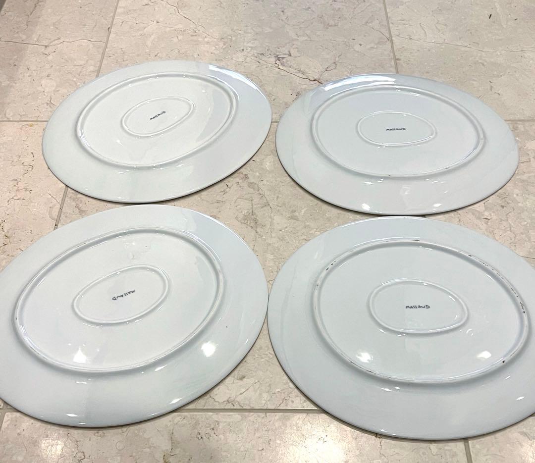 ホワイトだ円形大皿 4枚セット