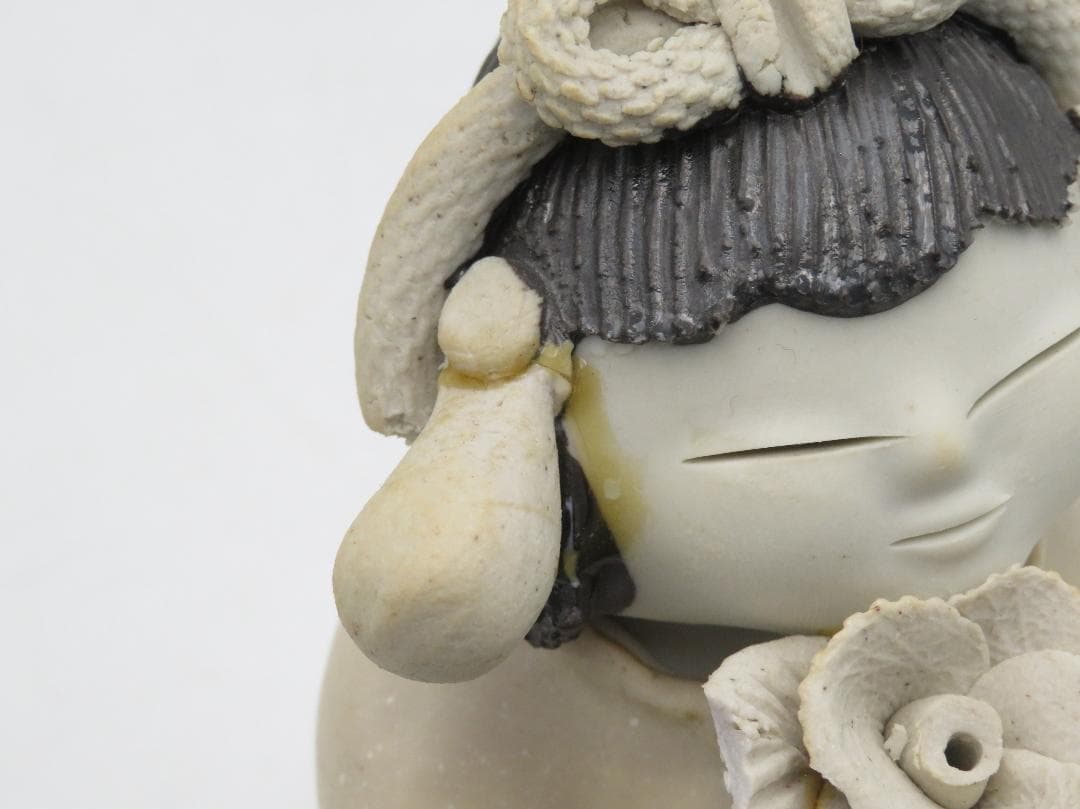 青芳人形 2点セット 陶器人形 森元青芳 砥部焼 オブジェ 置物 インテリア