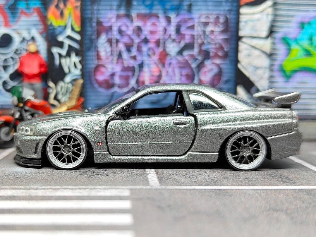 専用トミカ改造 日産 GTR R34タカラトミーモール 深リム ☆ホット