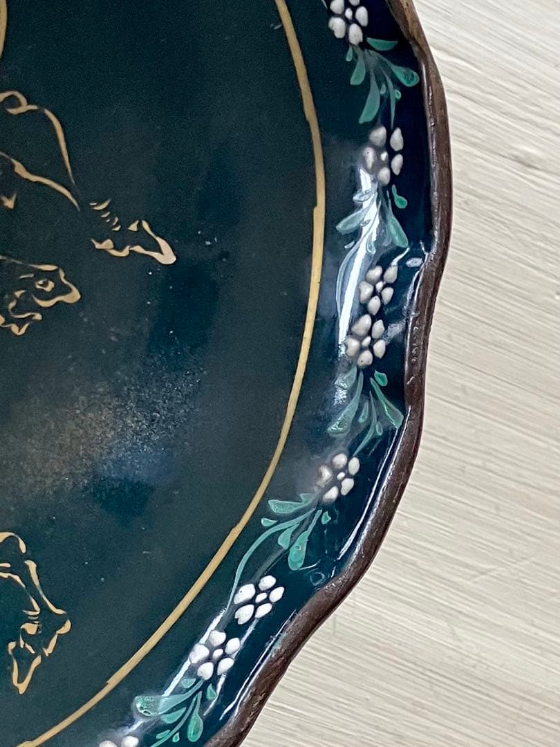 ヴィンテージ 九谷焼 双馬 浅鉢