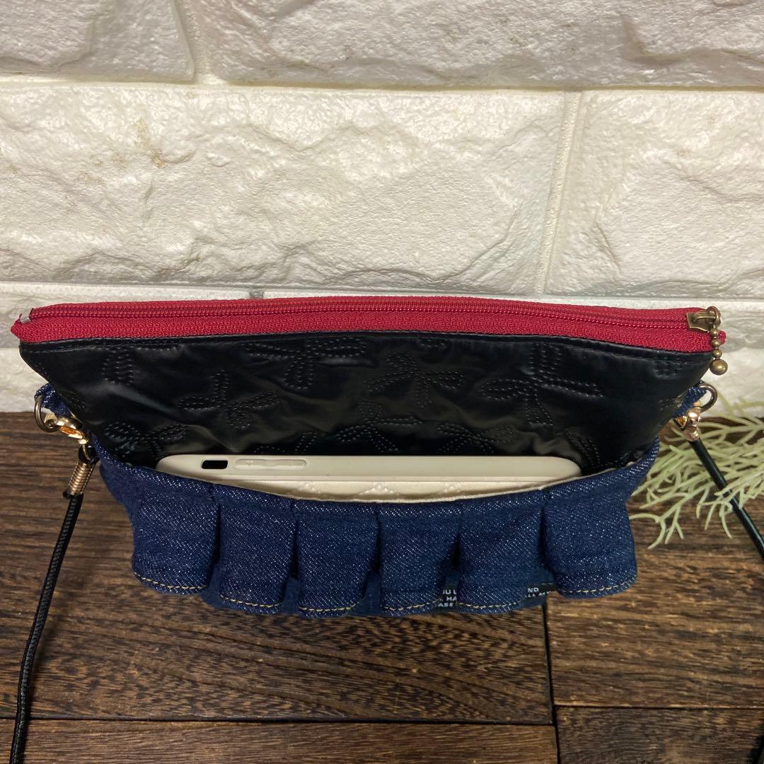 253コロ葱（マロ）♡デニムリメイク⭐️フリル⭐️ショルダーバッグ⭐️ポーチ