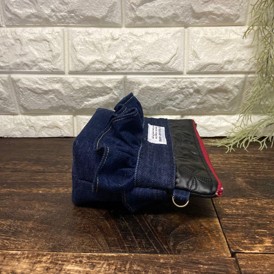 253コロ葱（マロ）♡デニムリメイク⭐️フリル⭐️ショルダーバッグ⭐️ポーチ