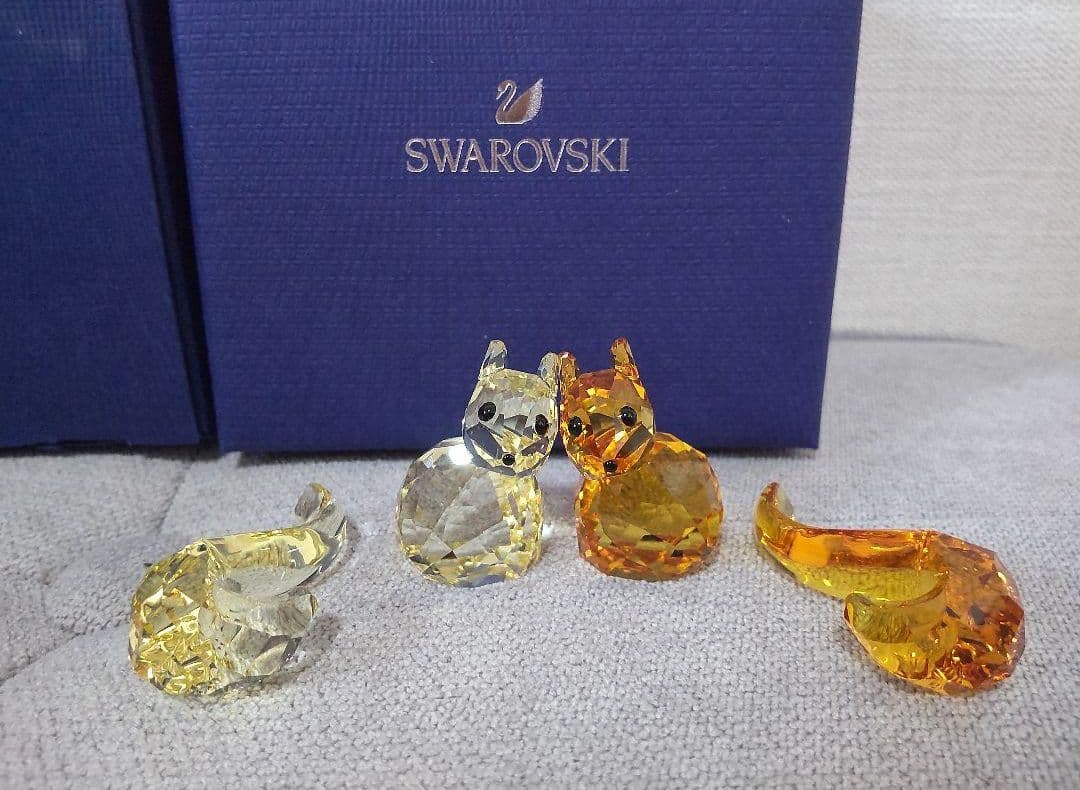 Swarovski　リス　置き物　ペア　フィギュリン　クリスタル