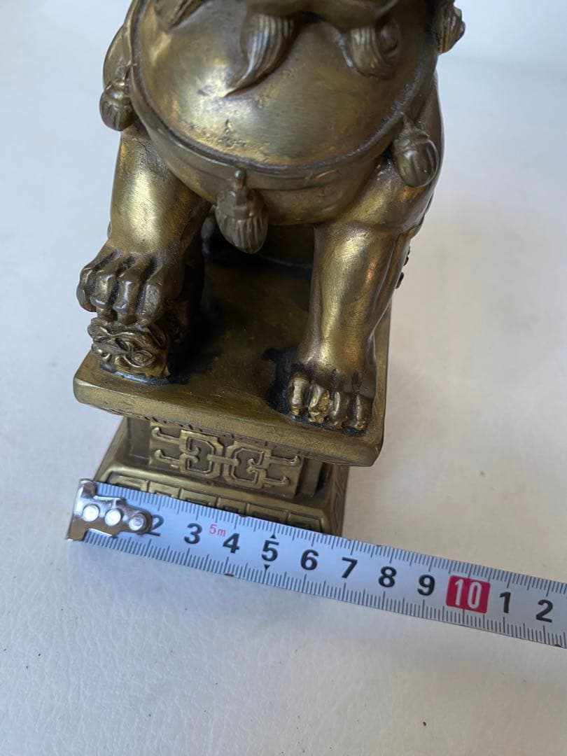 獅子　置物　銅製　風水　魔除け　金運　財運　シーサー　狛犬