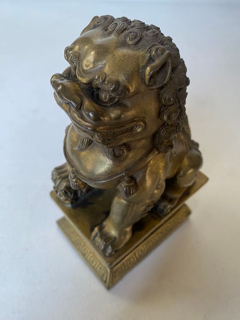 獅子　置物　銅製　風水　魔除け　金運　財運　シーサー　狛犬