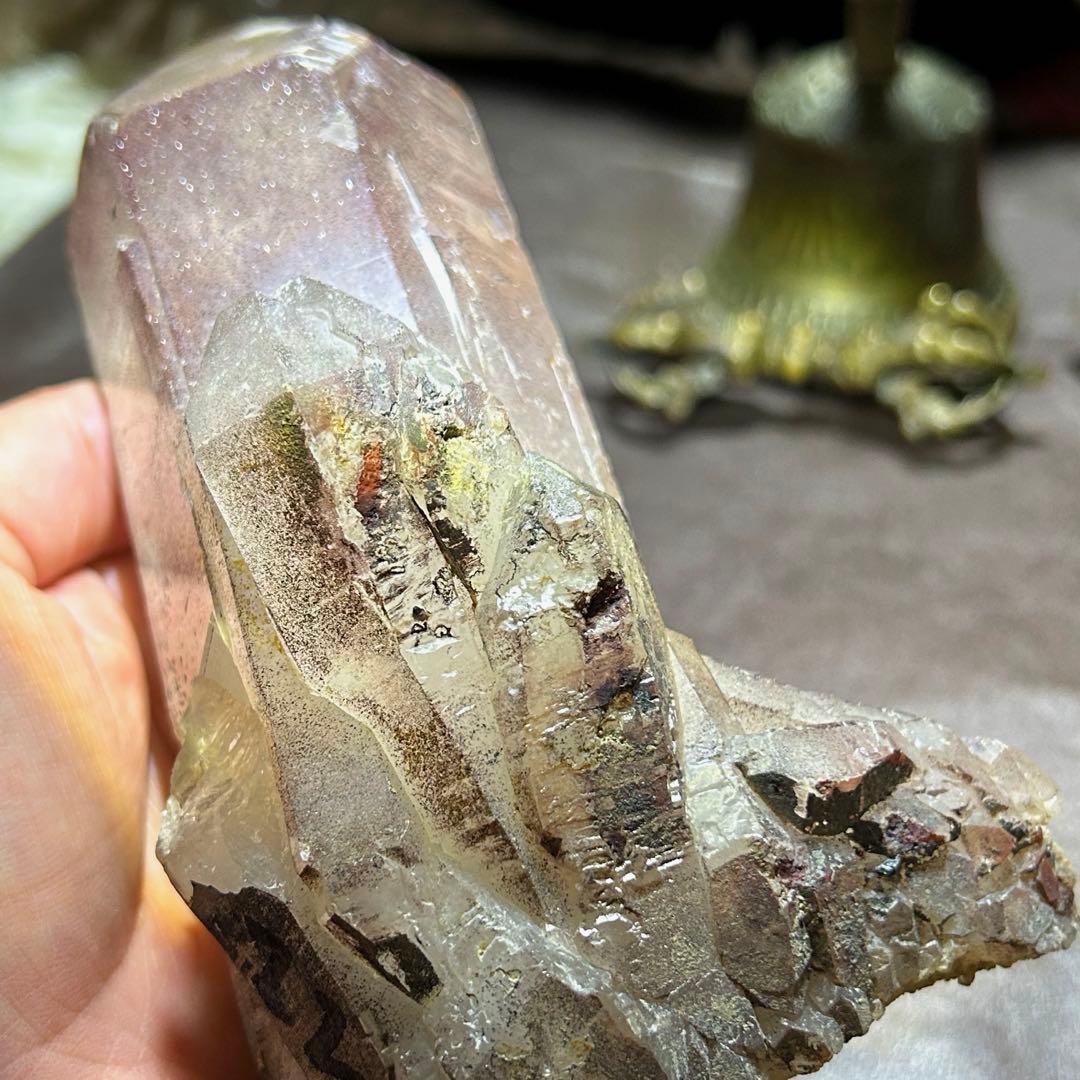 ☆最高級品！帝王秘宝！ブラック　レッド　スーパーセブン　水晶　クラスター　原石