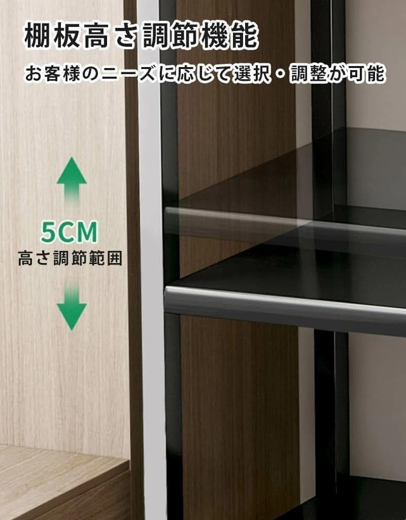スチールラック棚キャスター付 ブラック キッチンラック キッチン収納 食器棚