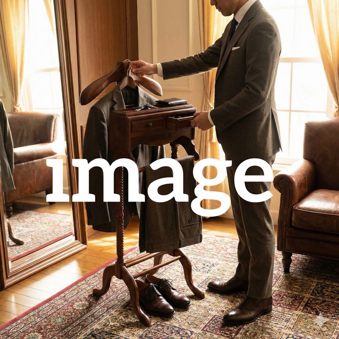 アンティーク調 木製バレットスタンド 収納付き 一点物