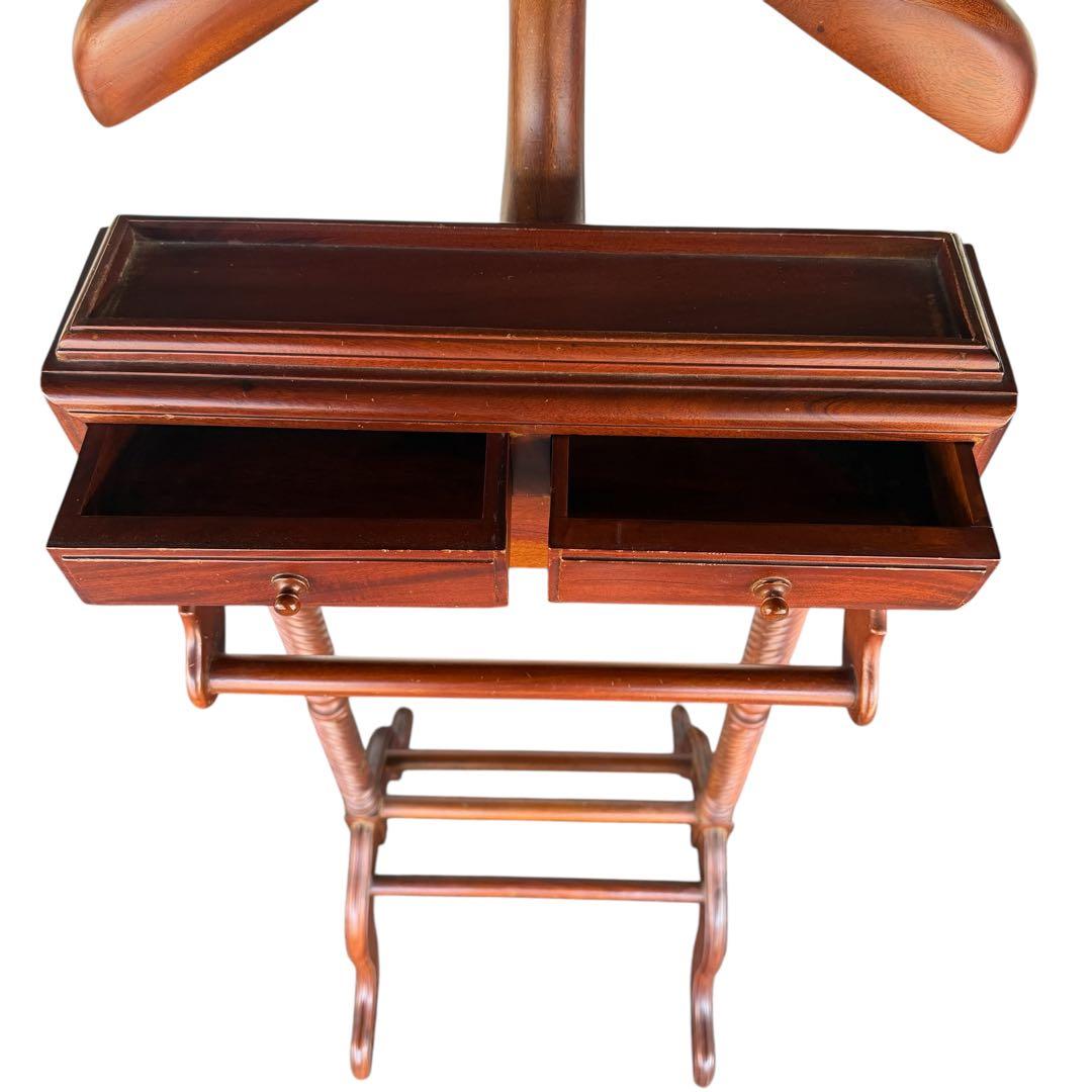 アンティーク調 木製バレットスタンド 収納付き 一点物