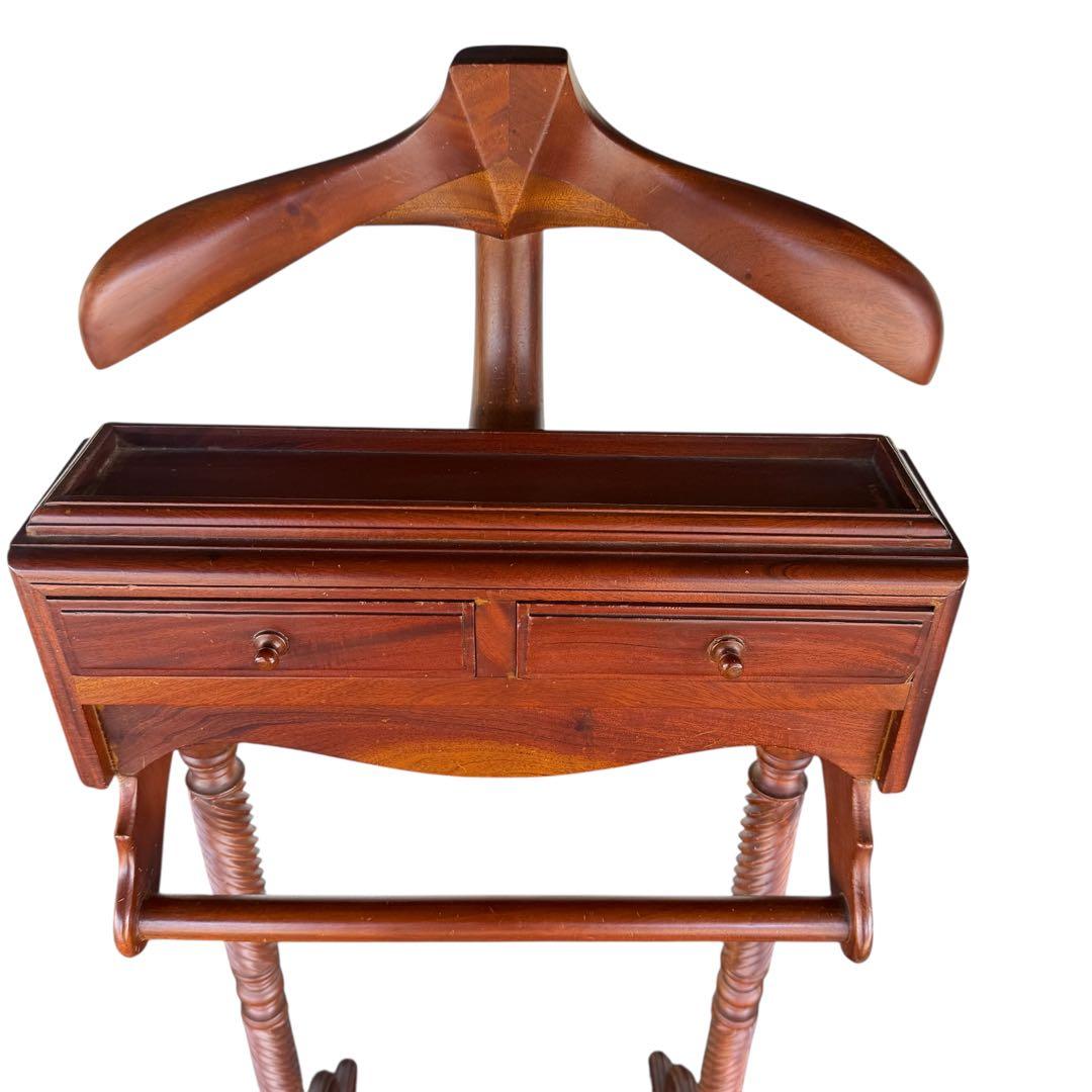 アンティーク調 木製バレットスタンド 収納付き 一点物