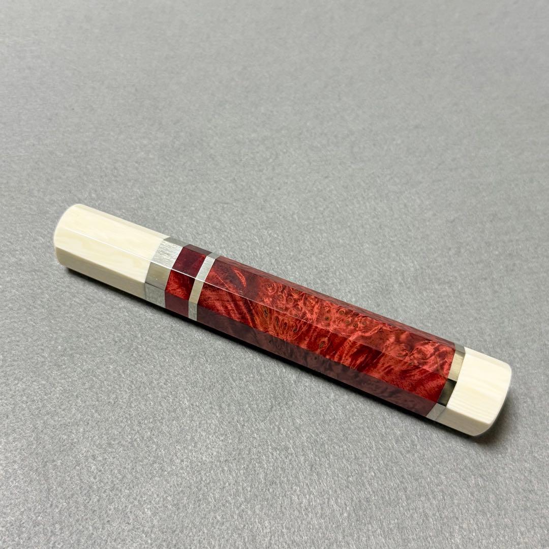 三段銀巻 人工象牙 柳刃330 スタビライズドウッド 柳刃尺一 手作り 包丁の柄
