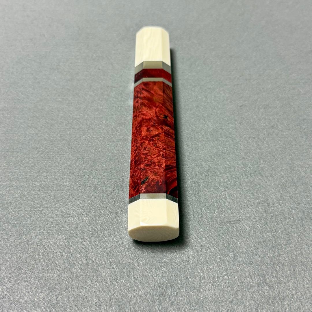 三段銀巻 人工象牙 柳刃330 スタビライズドウッド 柳刃尺一 手作り 包丁の柄