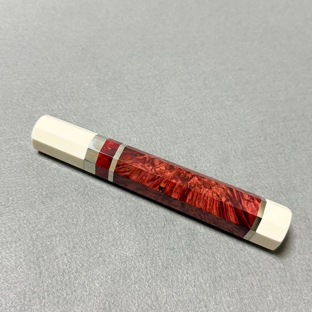 三段銀巻 人工象牙 柳刃330 スタビライズドウッド 柳刃尺一 手作り 包丁の柄