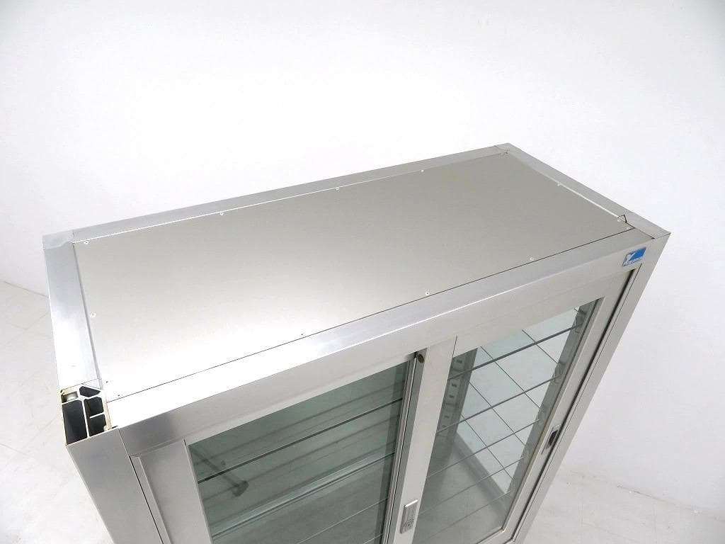 美品　ユヤマ　アルミ　ガラス　ケビント　ドクターキャビネット　飾り棚　シェルフ