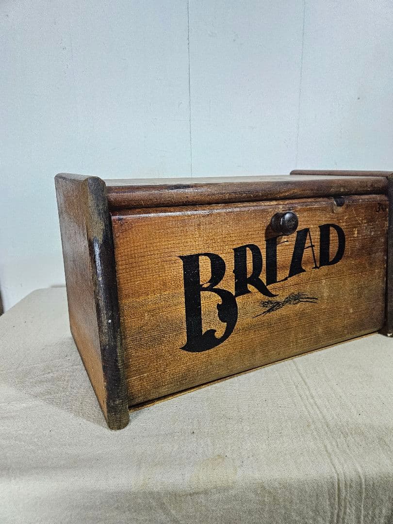 USヴィンテージ 木製のブレッドケース パン ボックス 収納 古家具 店舗什器