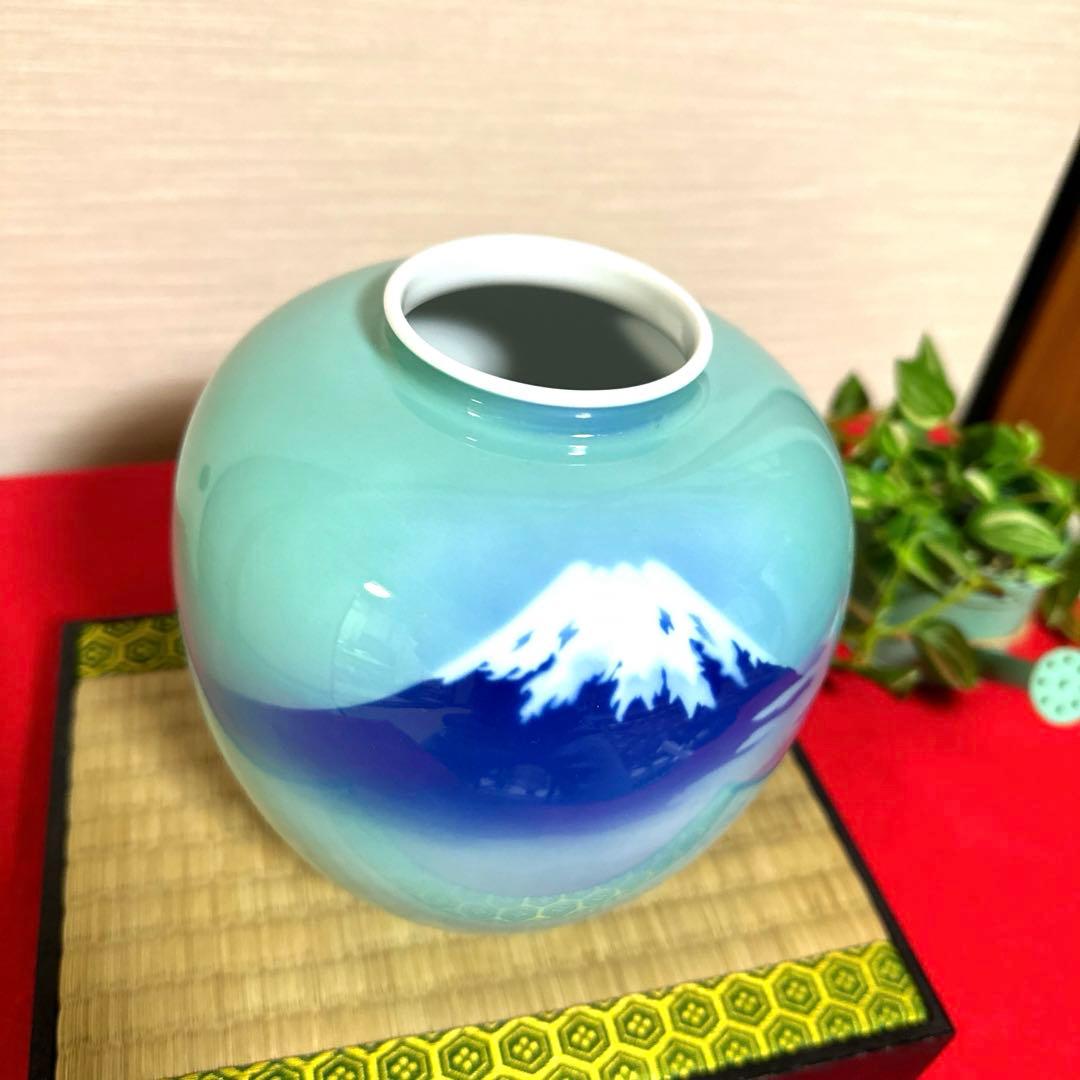 有田焼 深川製磁 青磁富士 富士山 花生 花瓶 - メルカリ