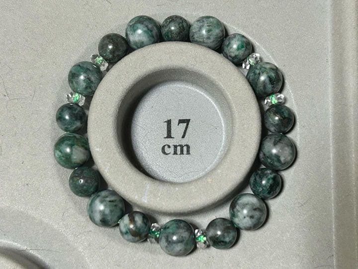 お値下げ✨ハンドメイド 天然石 高品質✨パイライトinエメラルド 約17.5cm