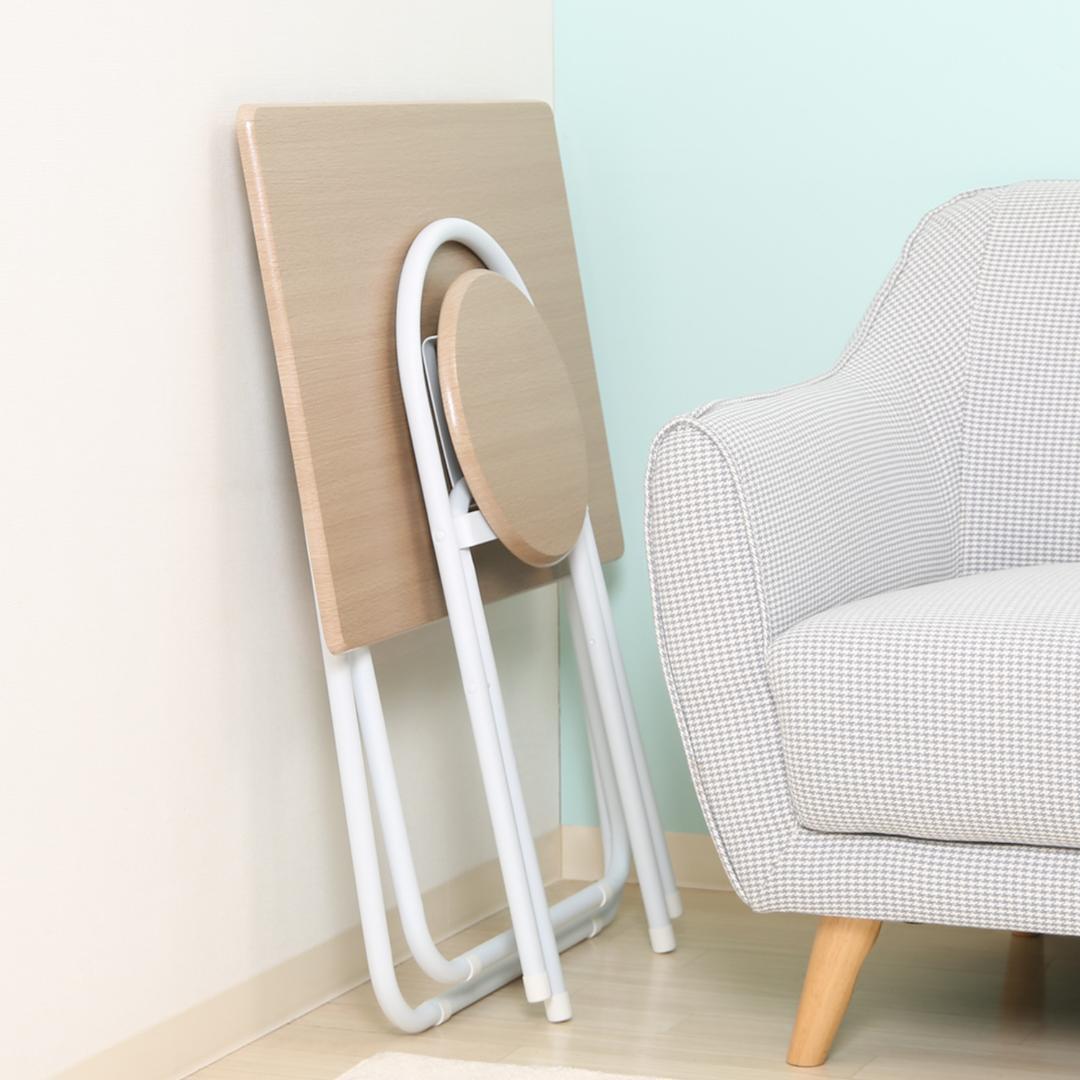 折りたたみ可能 簡易テーブルチェアセット ホワイト