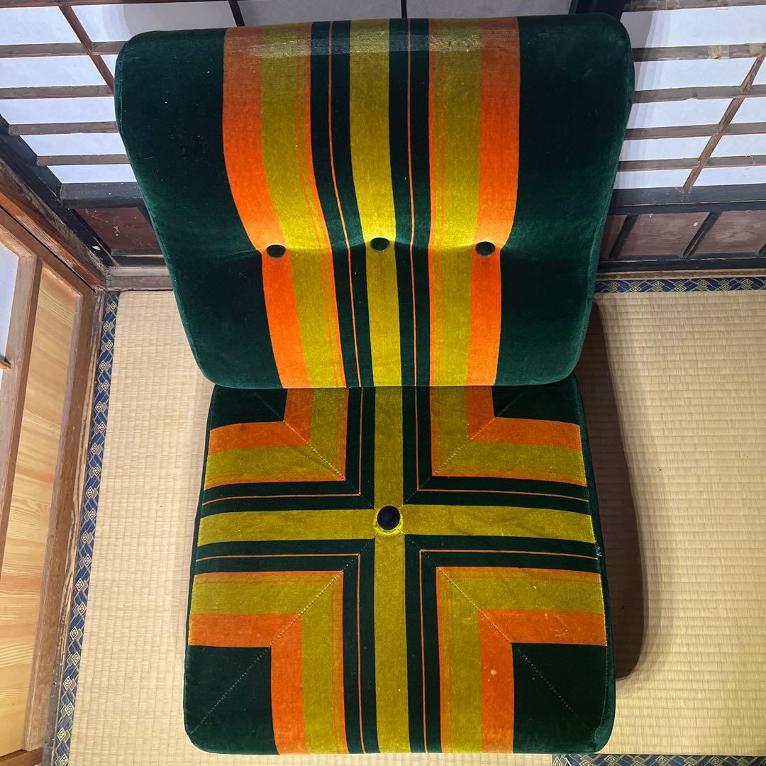 レトロ　モケット　1人掛けソファ