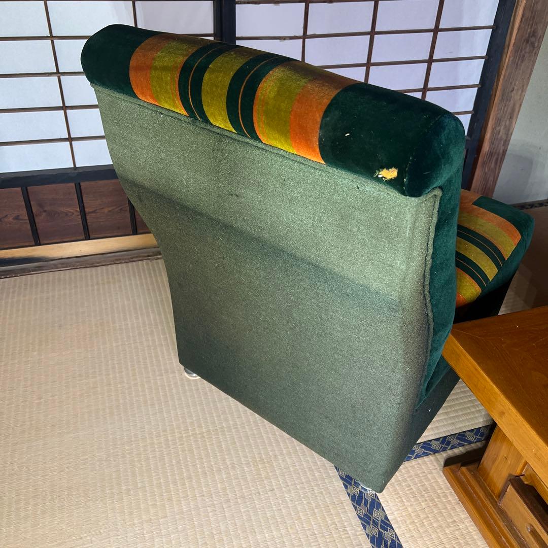 レトロ　モケット　1人掛けソファ