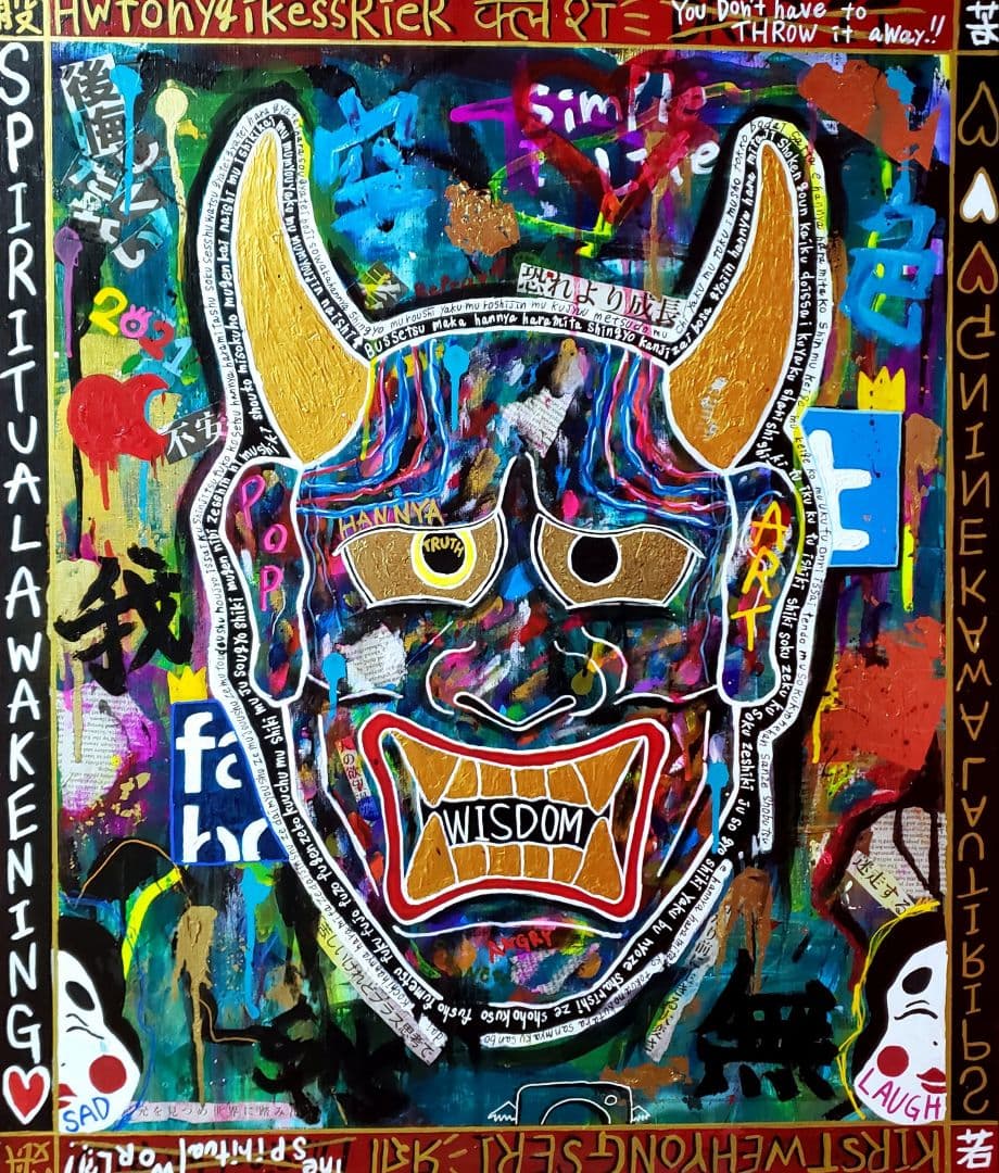 一点物/F20号】智慧-WISDOM【現代アート/絵画/原画】 - メルカリ