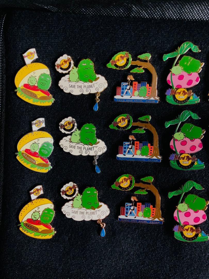 ハードロックカフェピンバッジ 愛・地球博 金 銀 銅 3色フルセット激