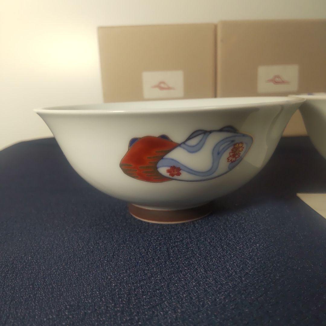 深川製磁 百年庵 貝合せ 茶碗 小どん 丼 椀 金彩 桜 2個セット 箱付