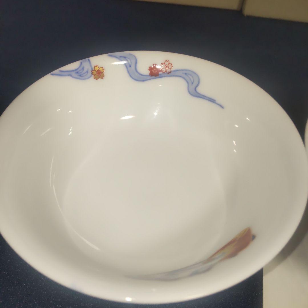 深川製磁 百年庵 貝合せ 茶碗 小どん 丼 椀 金彩 桜 2個セット 箱付