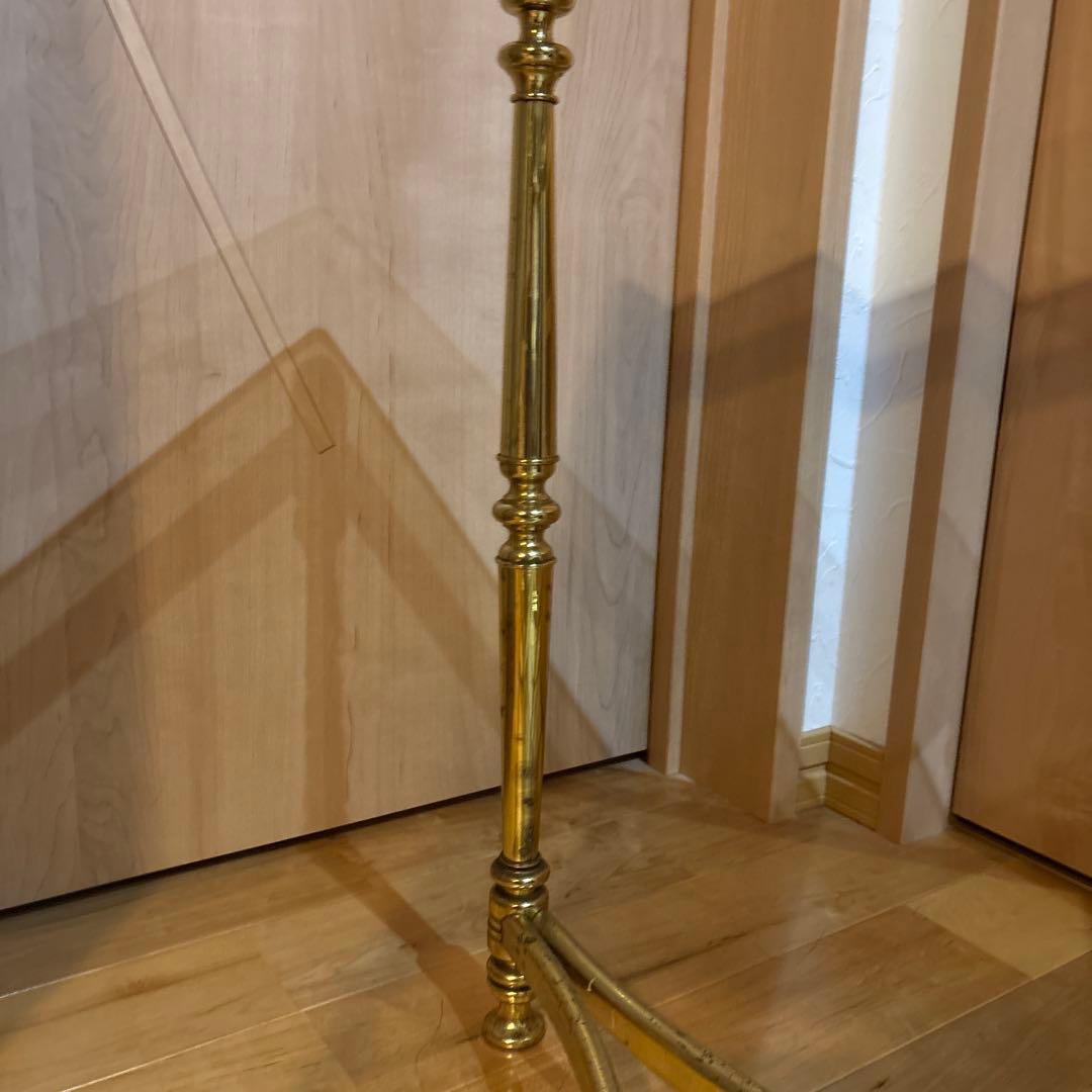 黒透明ガラス天板のサイドテーブル　アンティーク