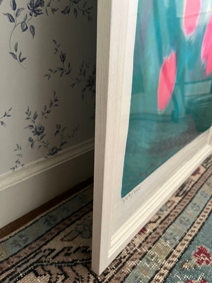 大きめ　リトグラフ　新品額入　46✖️63 ジニーキム　サイン　ED 証明書あり