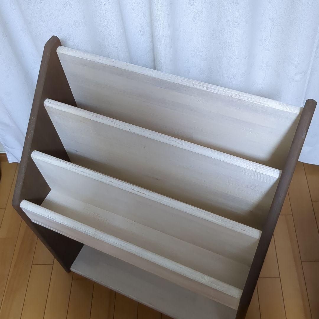 カントリー家具 フレンチカントリー 木製マガジンラック 絵本棚 本棚 シェルフ