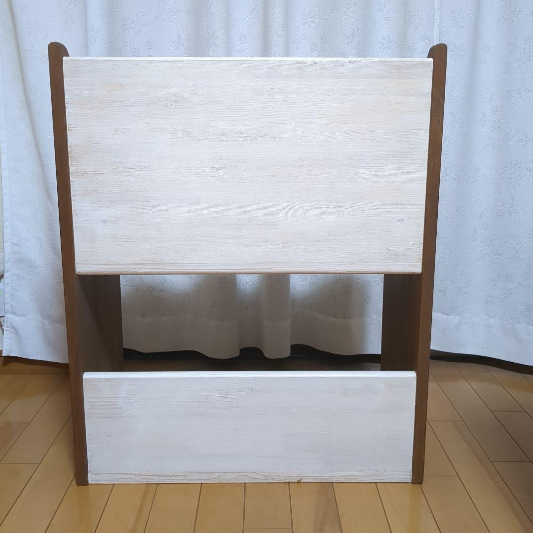カントリー家具 フレンチカントリー 木製マガジンラック 絵本棚 本棚 シェルフ