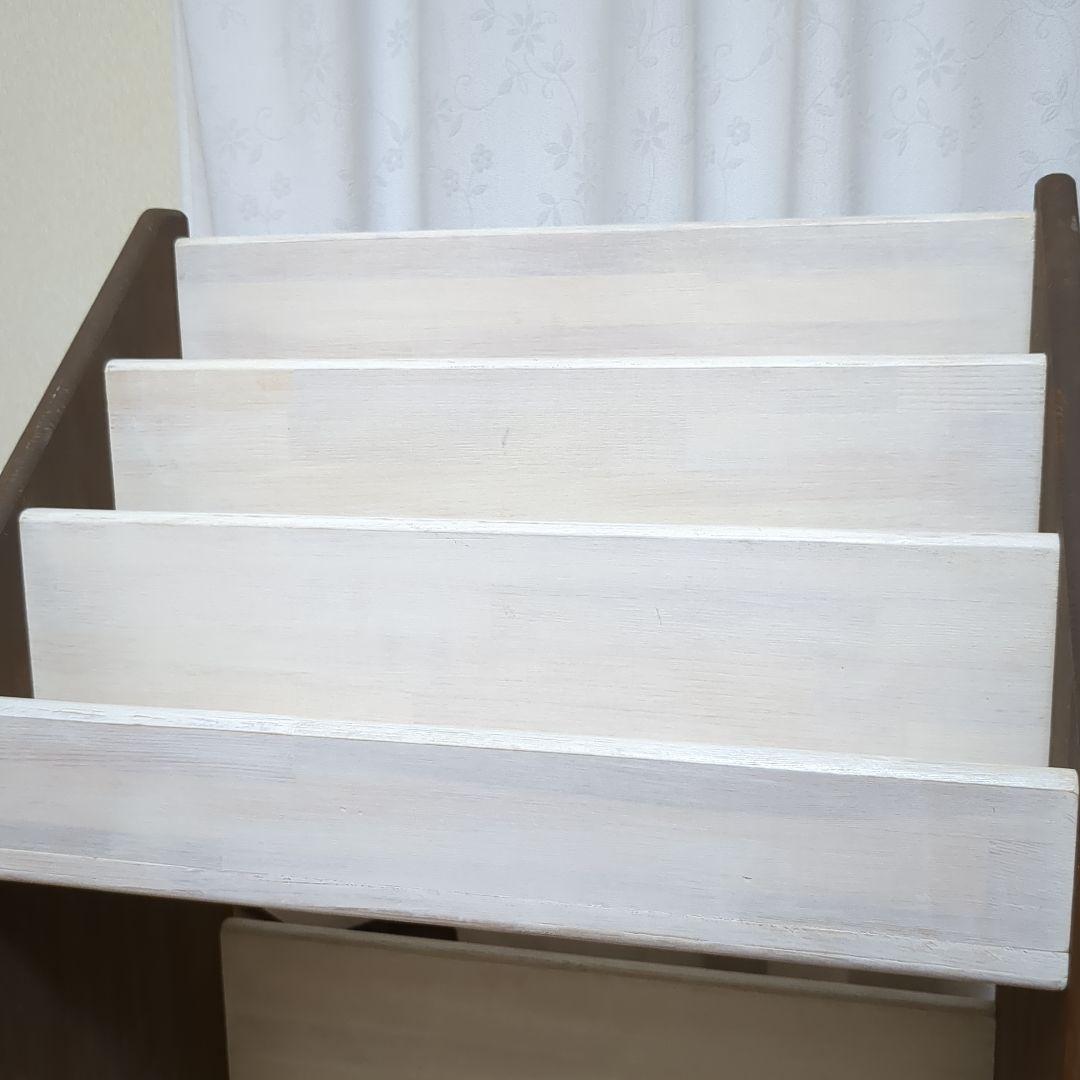 カントリー家具 フレンチカントリー 木製マガジンラック 絵本棚 本棚 シェルフ