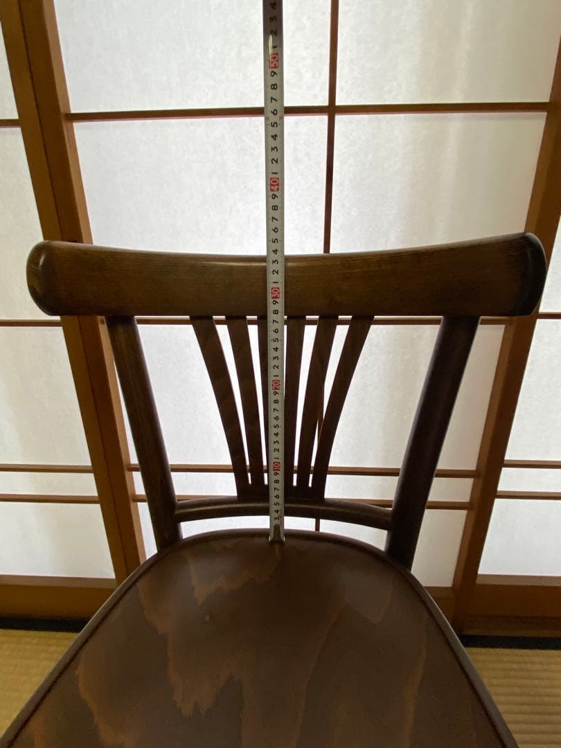 ブラウン 木製 スラットバックチェア(B) フランスベッド製