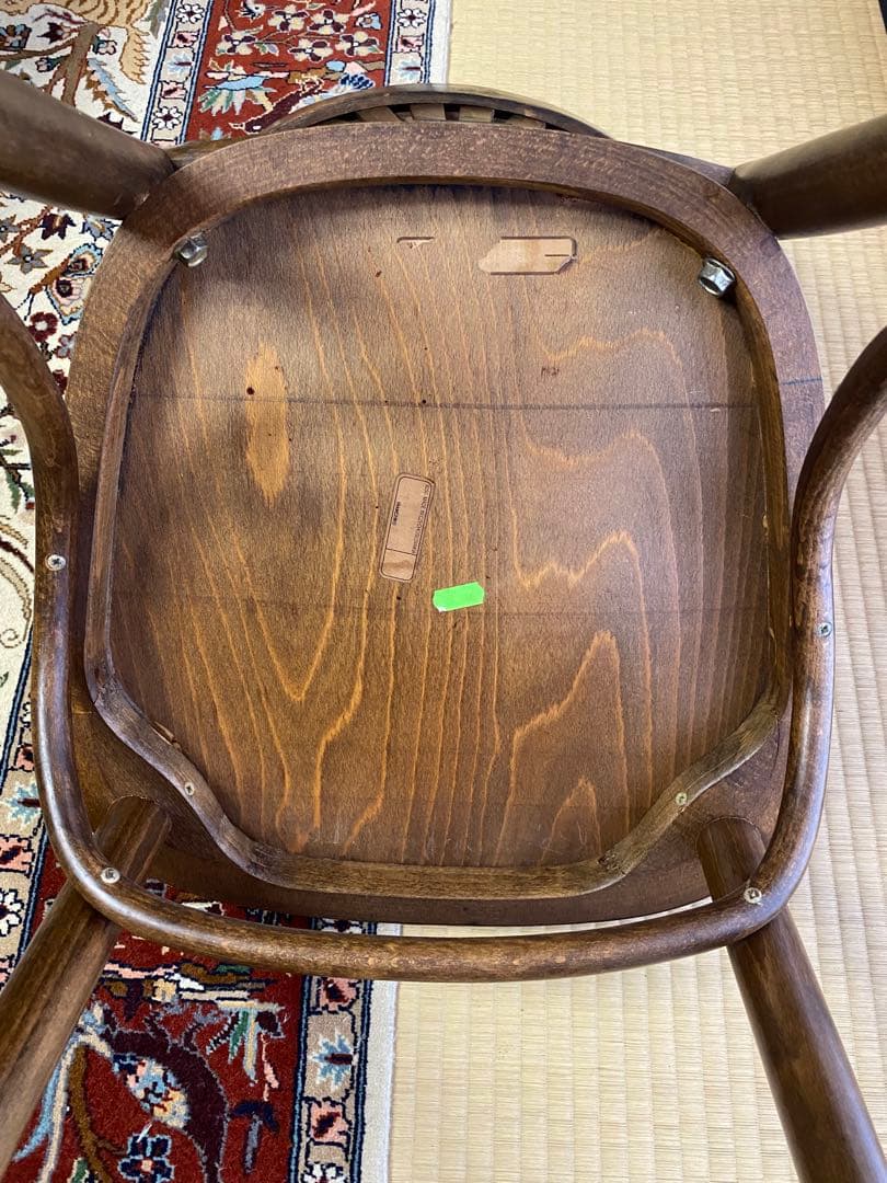 ブラウン 木製 スラットバックチェア(B) フランスベッド製