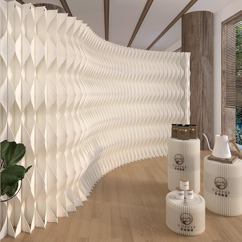 パーテーション間仕切り折り畳み式高さ2ｍ長さ4-5ｍ組立不要ついたて目隠し