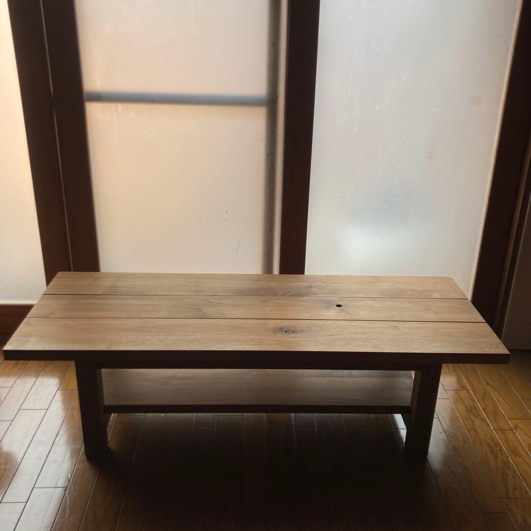 美品 マスターウォール センターテーブルウォールナッツ無垢材 31mm天板