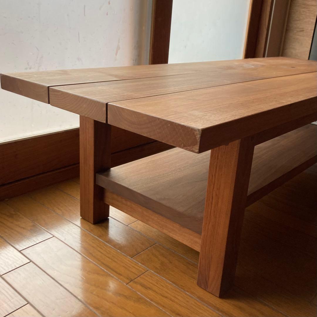 美品 マスターウォール センターテーブルウォールナッツ無垢材 31mm天板