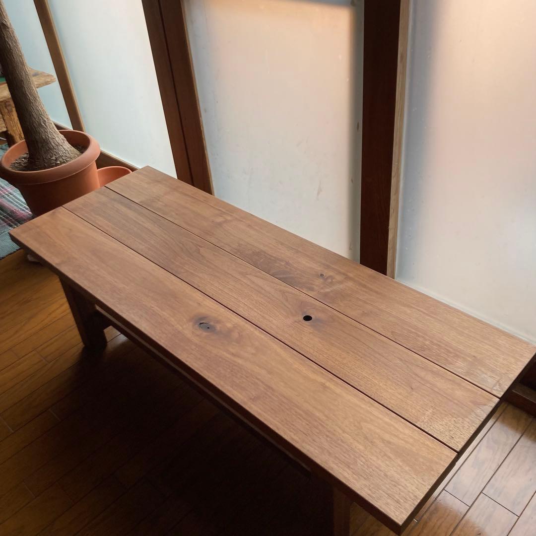 美品 マスターウォール センターテーブルウォールナッツ無垢材 31mm天板