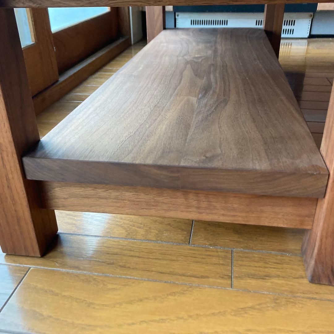 美品 マスターウォール センターテーブルウォールナッツ無垢材 31mm天板
