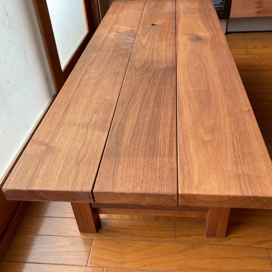 美品 マスターウォール センターテーブルウォールナッツ無垢材 31mm天板