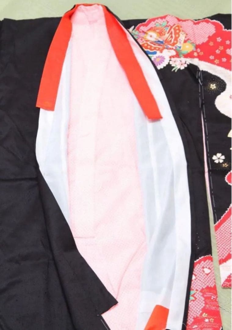 七五三7歳用正絹四つ身着物 帯 箱背子セット