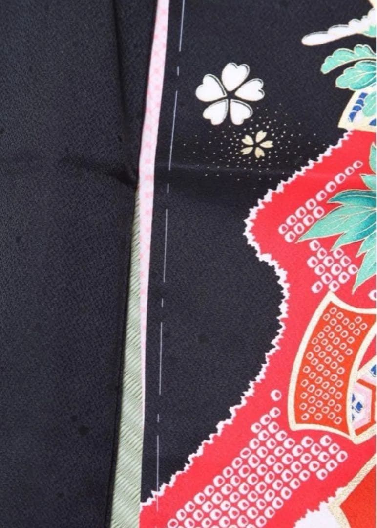 七五三7歳用正絹四つ身着物 帯 箱背子セット