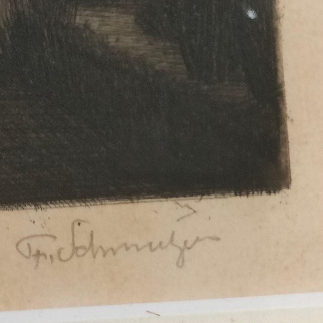 1897年のエッチング フェルディナンド・シュムッツァー作品 直筆サイン