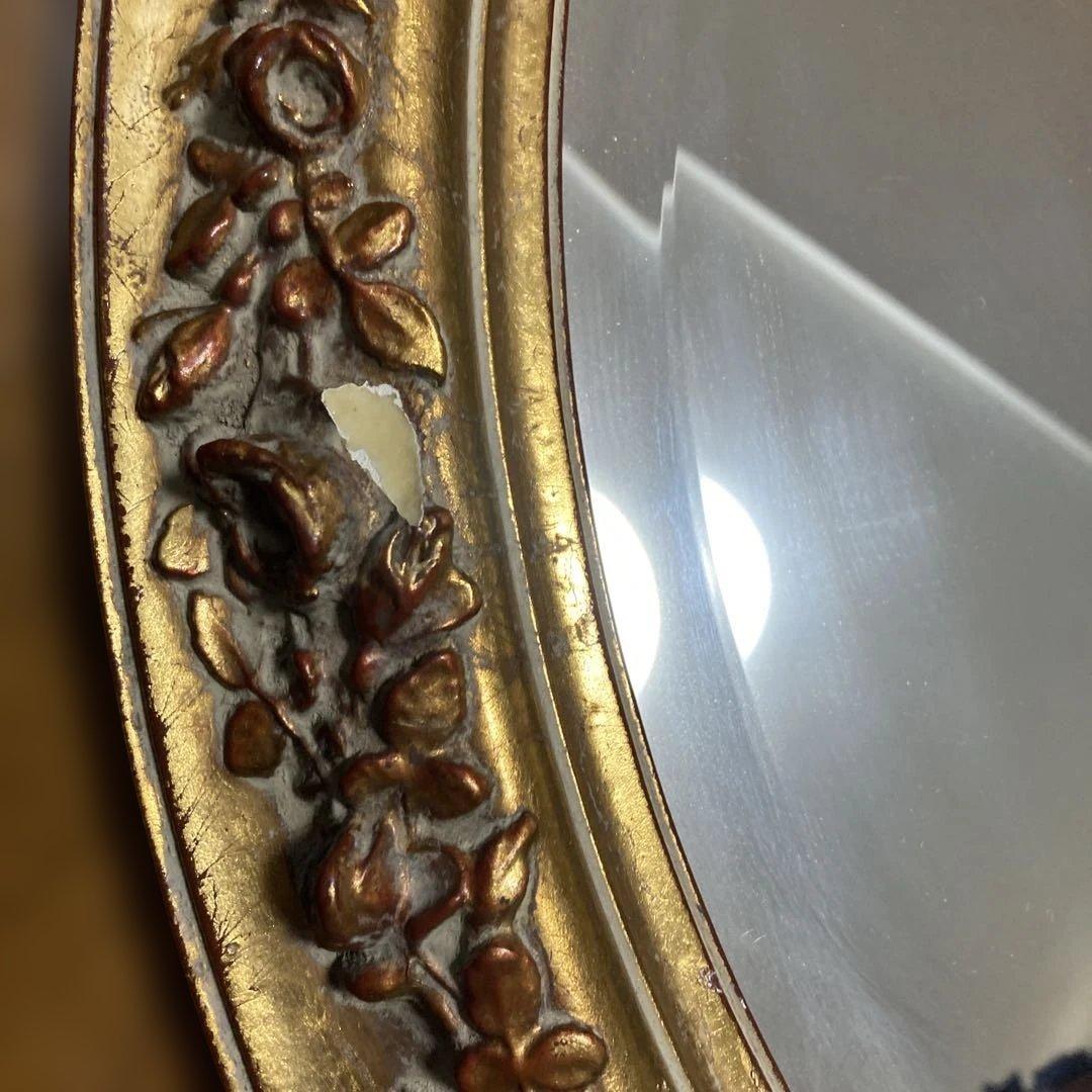 アンティーク風 鏡 直径約76cm