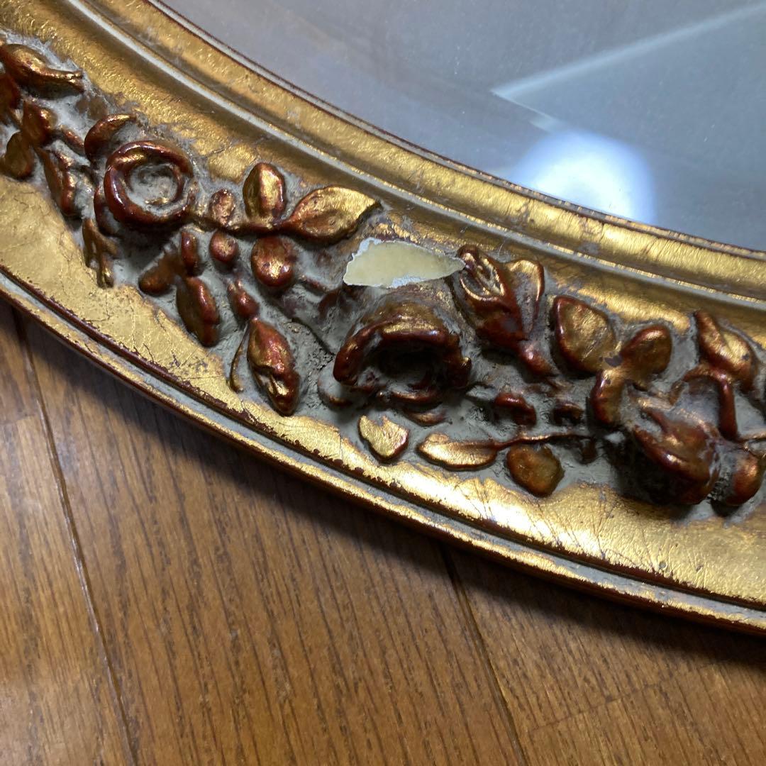 アンティーク風 鏡 直径約76cm